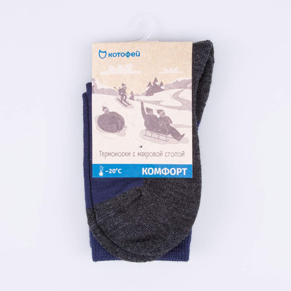 07742289-40 Термоноски Котофей Комфорт темно-синий, все фото 3