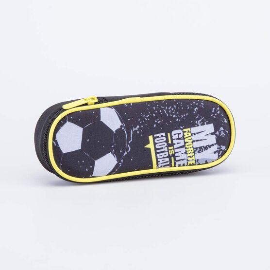 06705020-40 Пенал школьный Football для мальчики черный + желтый