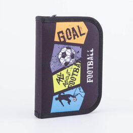 06705029-40 Пенал-книжка школьный Football КК для мальчики серый + желтый