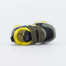 144268-71 Кроссовки с LED и Softshell Дино для мальчики черный + оливковый фото №4