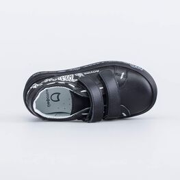 332153-22 Кожаные полуботинки на липучках для мальчики черный фото №4