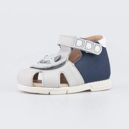 122236-22 Сандалии с регулируемым ремешком Первые шаги для мальчики серый,синий