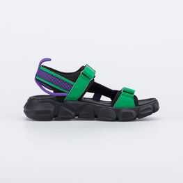 724028-19 Пляжные сандалии на липучках для мальчика-подростка для мальчики черный + фиолетовый фото №2