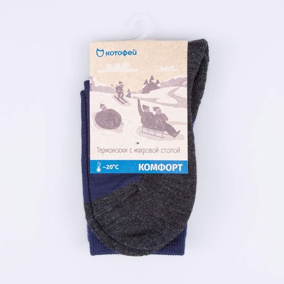 07742289-40 Термоноски Котофей Комфорт темно-синий для мальчики темно-синий фото №3