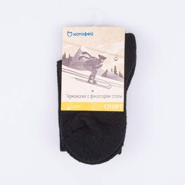 07742321-40 Термоноски Котофей Спорт черный для мальчики черный фото №3