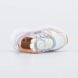 344551-11 Кроссовки с системой быстрой шнуровки для девочки серый + розовый фото №4
